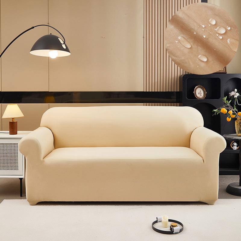 Simple Solid Color Waterproof Sofa Cover Elastic Dustproof Cover Cloth Anti Cat Scratch Urine Proof Sofa Towel Sofa Protective Cover