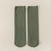 Unisex Warm Faux Cashmere Mid-Calf Socks - Velvet Thickened, Vertical Stripe, Solid Color for Autumn/Winter
