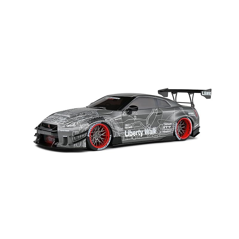 

Solid nissan GT-R (R35) liberty walk mini car 1/18 LIBERTY WALK BODY KIT 2.0 2020 (gray) S1805810 [product]