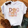 Dog Mama Printing T-Shirt Women Tees Round Neck T-Shirt