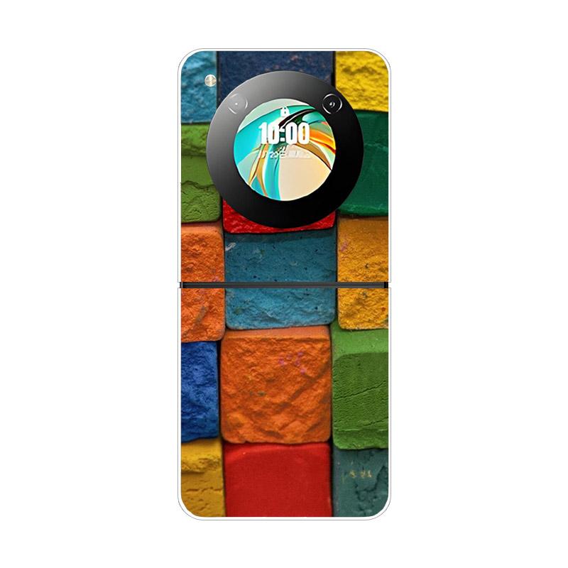 Etui For ZTE Nubia Flip NX724J Modne Malowane Przezroczyste Twarde PC Składane Pokrowiec For ZTE Libero Flip Przezroczyste Etui Funda