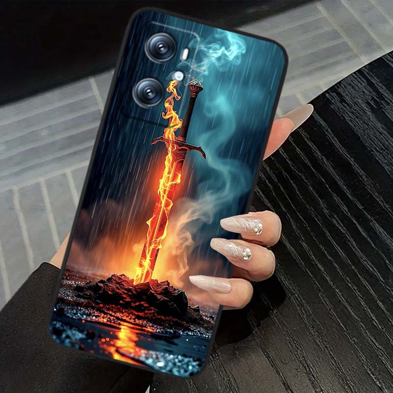 

Чехол для телефона в древнем стиле с изображением фехтовальщика Для OPPO Reno 5 6 7 A96 A40 A58 Realme GT A74 A78 Neo2 A74 A78 Find X5 X3 X7 X8 Черный OPPO A72