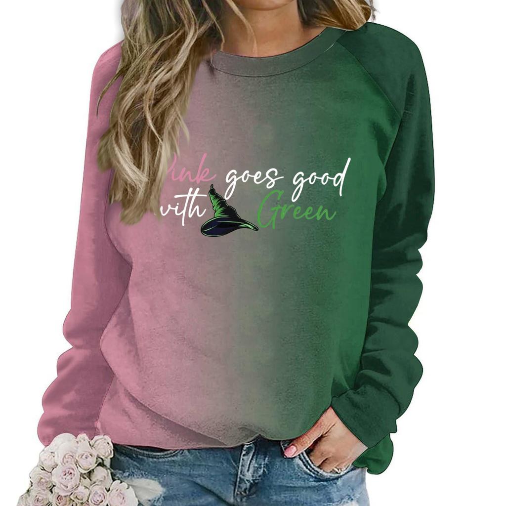 Women's Fashion Casual Long Sleeve Loose Printed Sweatshirt Top