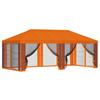 Pavilion Roof with Side Walls 6 X 3 M Orange Polyester 190 Gsm