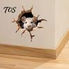 Funny Home Beautification Peeking Mouse Wall Sticker, 3D Broken Hole Effect Decals, Glass Reusable Window Stickers Stickers, Removable PVC Art