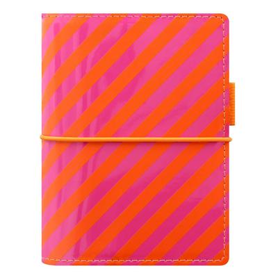 Organizador de bolsillo Filofax Domino Stripes Patent (Naranja/Rosa)