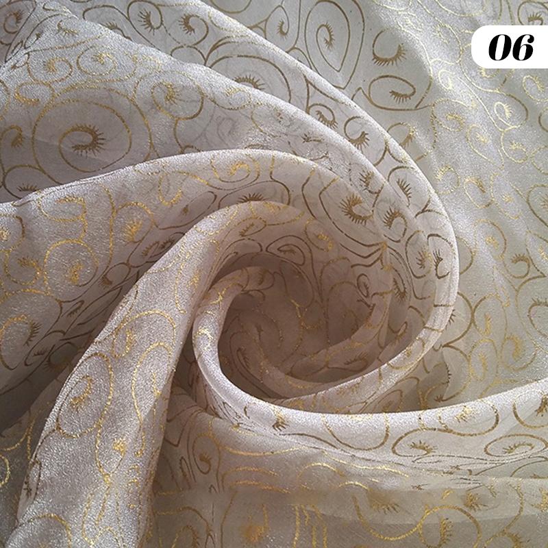 1M Hot Stamping Silver Creative Meteor Pattern Organza Designer Fabric Gauze Tulle Fabric Diy Dress Stage Clothing Decor