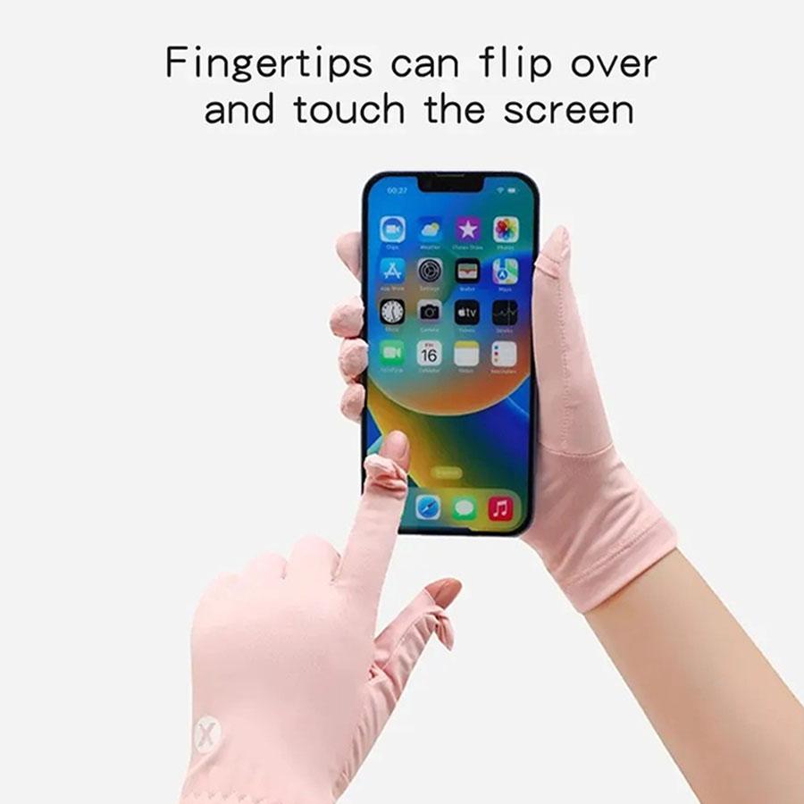 Breathable Touch Screen Anti-UV Women Gloves Mittens Sunscreen Gloves Ice Silk Gloves Cycling Driving Mittens Outdoor