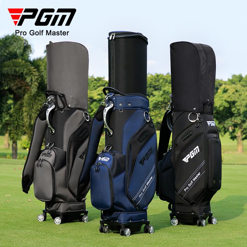 PGM Telescopic Hard Shell Golf Bag with Four-Wheel Push and Inverted Club Storage for Men and Women, Airline Check-in Ready.