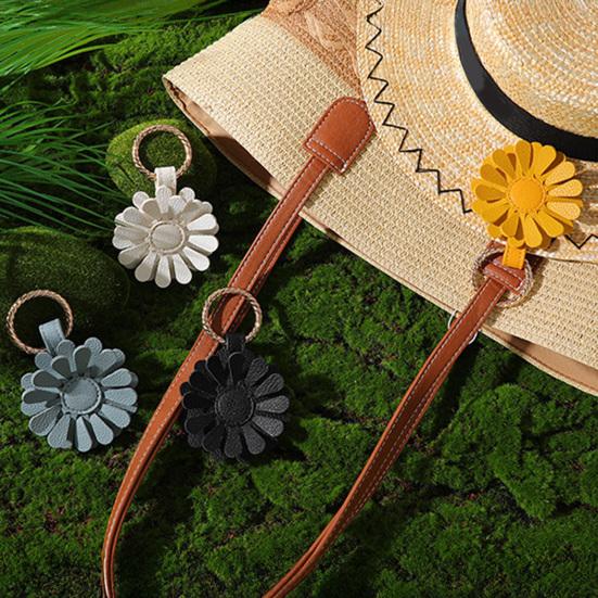 Yousheng Flower Magnetic Hat Clip Hands-Free Bag Backpack Handbag Luggage Hanging Faux Leather Cap Holder Vacation Traveling Essentials
