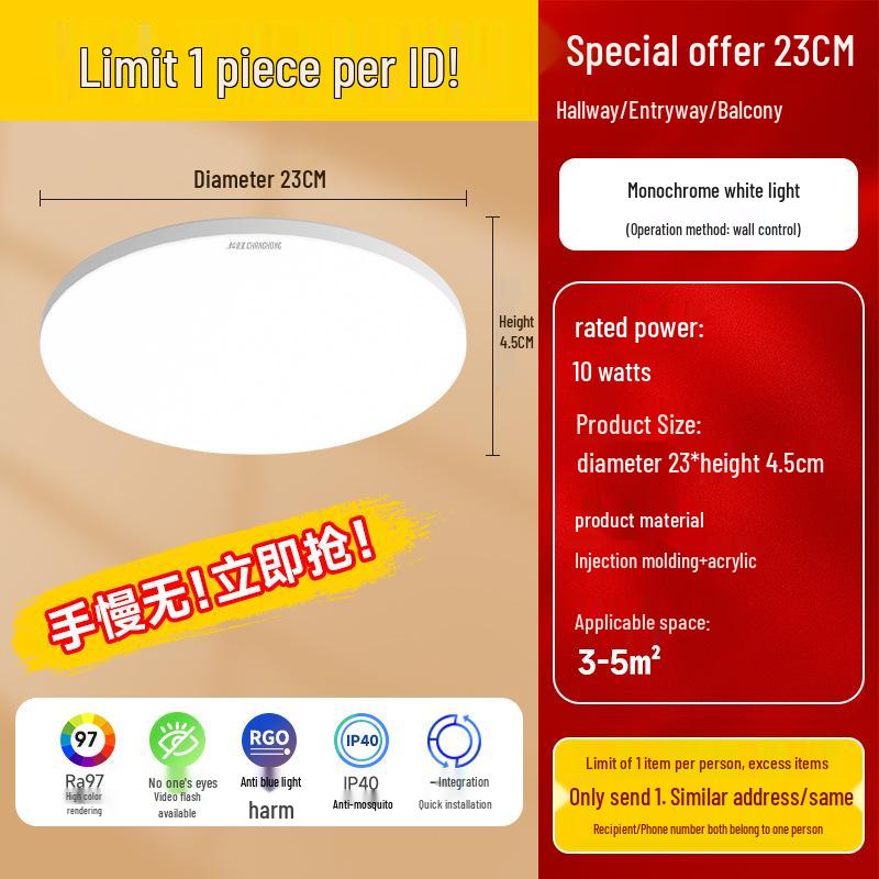 

2025 Full Spectrum Ceiling Light for Master Bedroom, Living Room, Kitchen, Balcony, Corridor, and Aisle