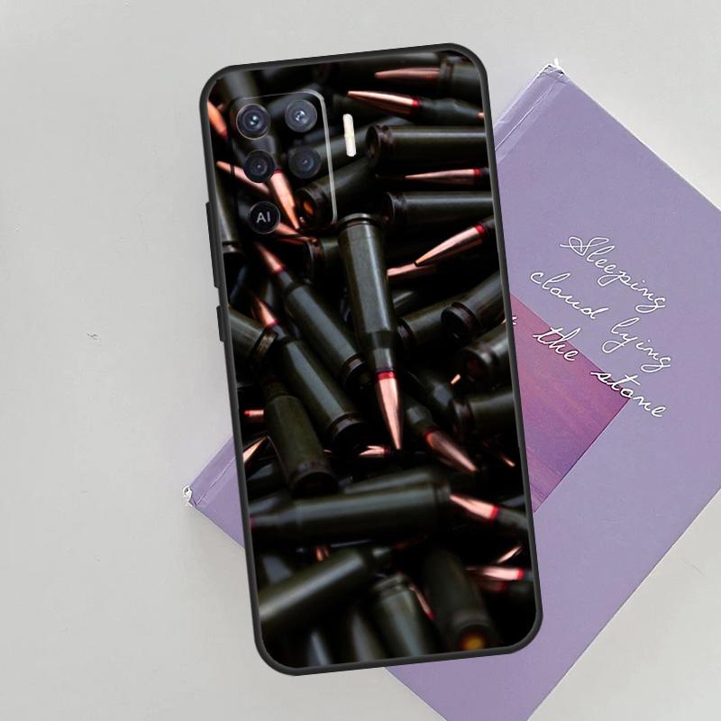 Military Gun Bullets Collage Phone Case For Oppo A96 A76 A16 A74 A53 A54 A94 A15 A17 A52 A72 A57S A58 A78 A98 A79 Cover