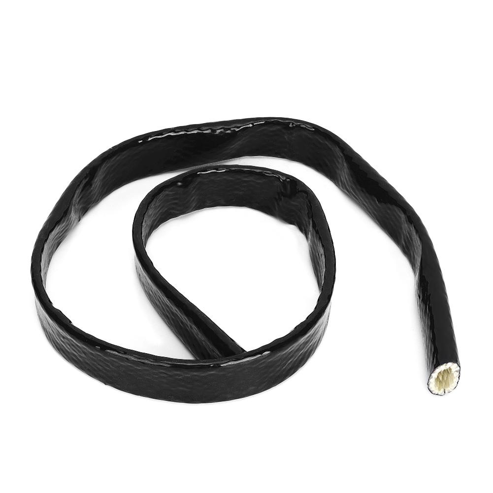 AN12 Black Fire Sleeve Braid Flame Heat Shield 3 4 x 3.3ft ID 0.7in Fuel Hose Protector