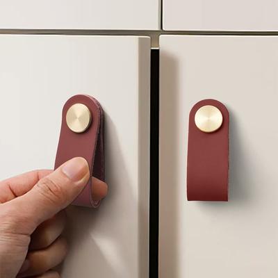 Ledergriffe 6,4 x 2,5 cm, handgefertigte Möbelknöpfe, Griffe, Möbel, Schrankknöpfe für Küchenschränke, Kleiderschrank