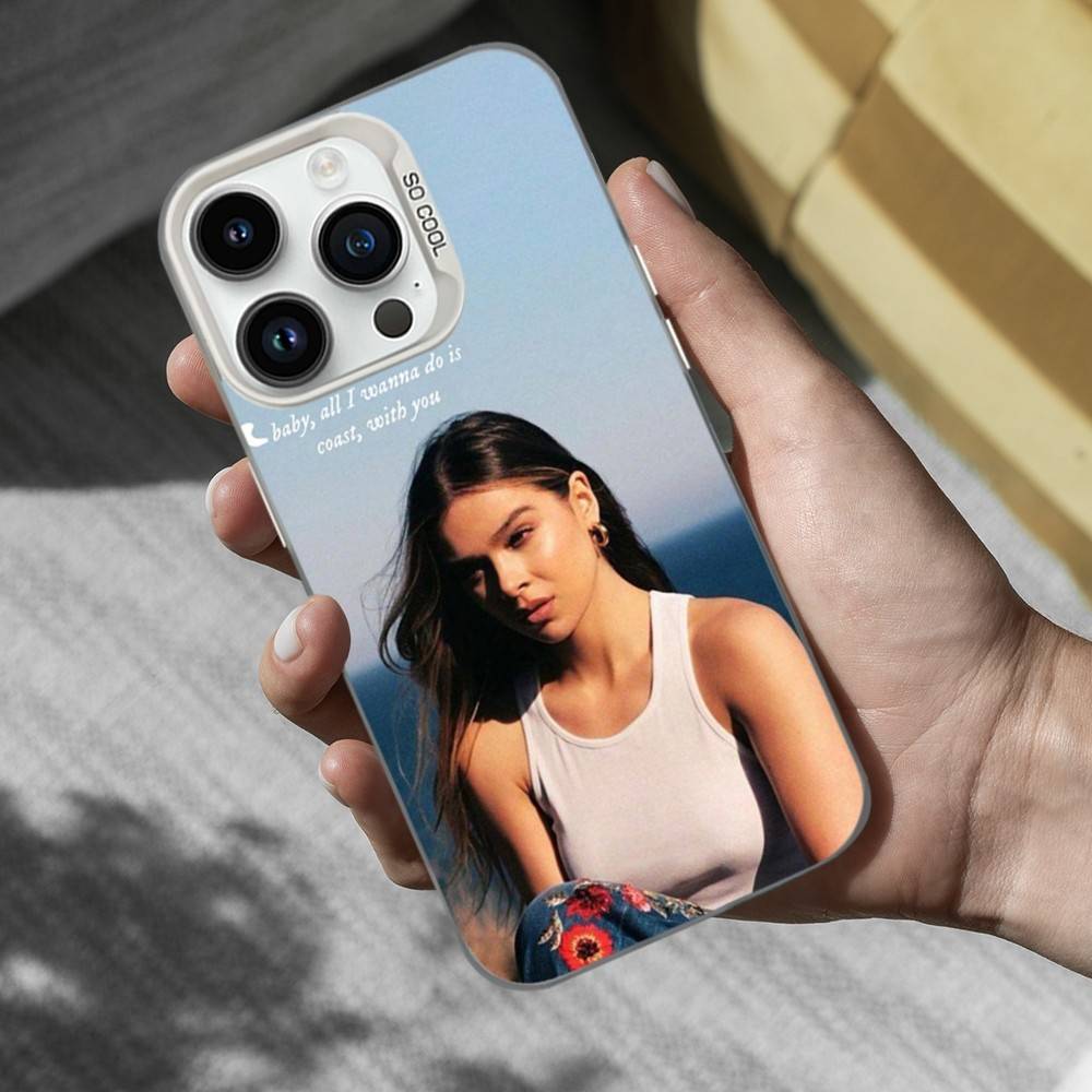 H-Hailee S-Steinfeld Actres Phone Case For iPhone 16,15,14,13,12,11,Mini,XS,Pro,SE,MAX White Matte Shockproof Cover