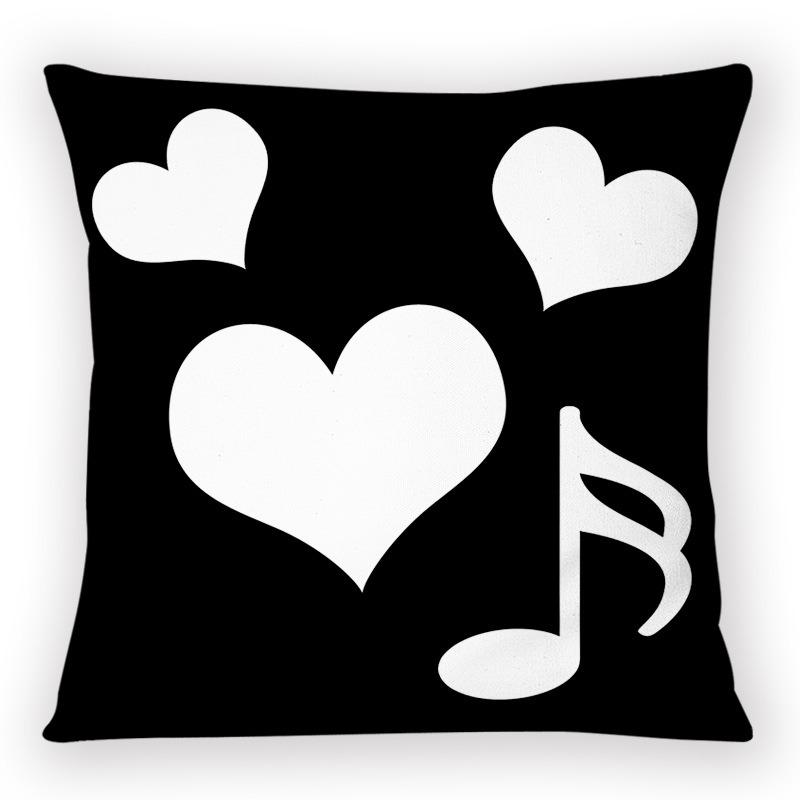 Fashionable black and white plaid pillowcase cat paw letter print pillowcase sofa cushion cover home bedroom room decoration