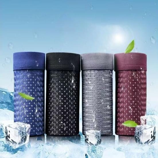 Summer Ice Silk Mesh Holes Panties Mid-rise Elastic Waistband Boxer Underwear Soft Smooth Wiring Quick Drying Panties
