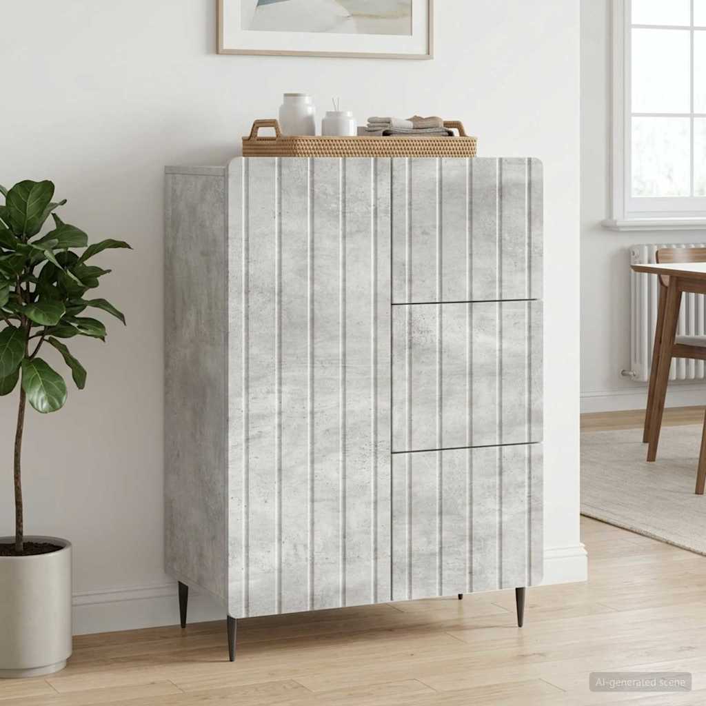Sideboard Concrete Grey 66 x 34.5 x 91.5 cm Engineered Wood