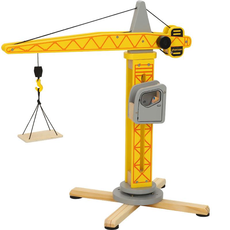 Childrens Wooden Construction Crane Toy For Play And Brain Development Model