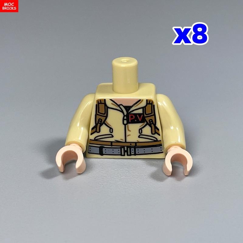 

8 шт. Набор торсов MOC Bricks для фигурки 4 см, части рук, рук, поварская одежда, строительные блоки, игрушки для детей, рождественские подарки