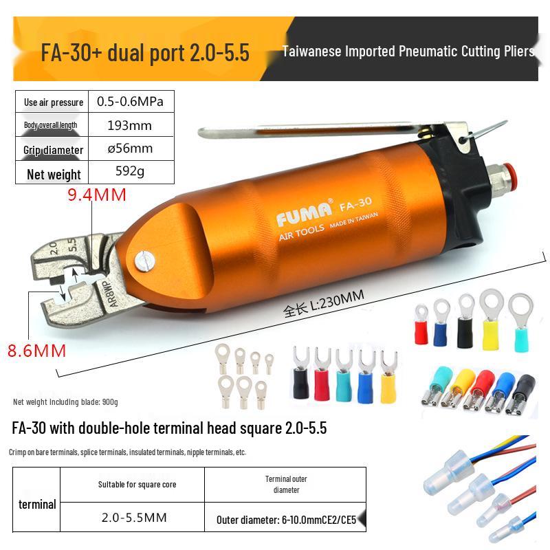 FUMA Pneumatic Terminal Crimping Tool – Cold Press Wire and Bare Terminal Pliers