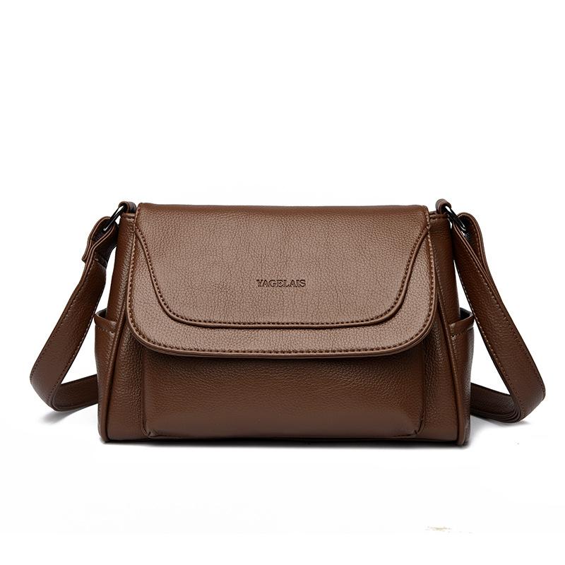 Female simple new fashion mother soft pu large capacity shoulder oblique span travel small square bag