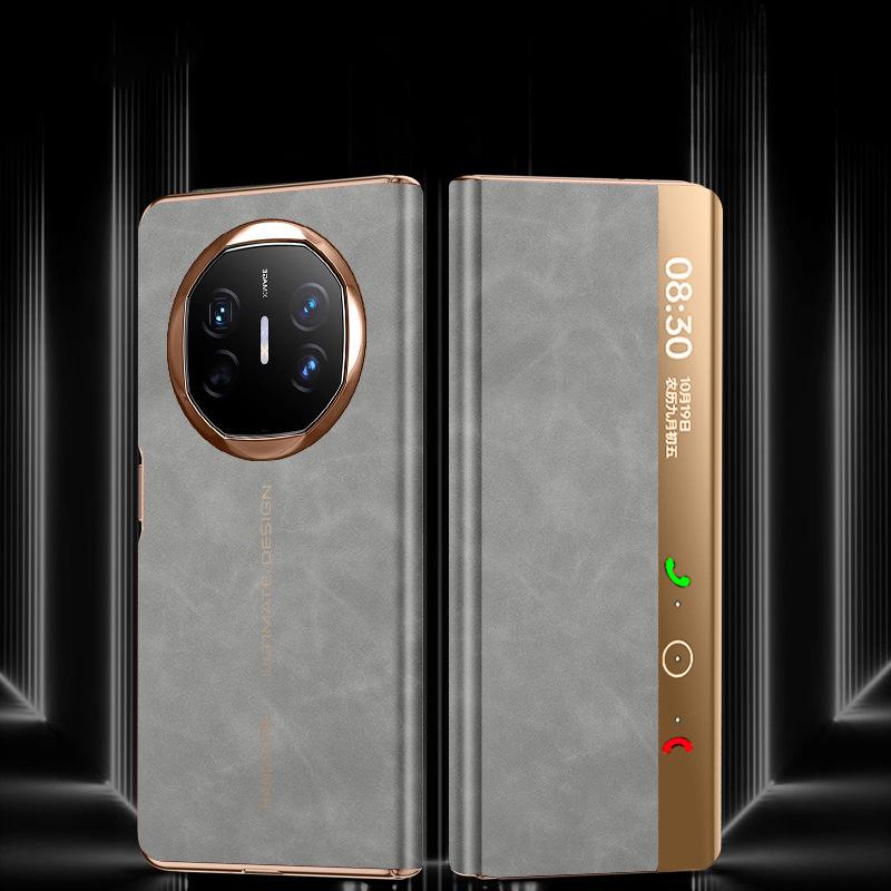 Suitable for Huawei MateX6 Mobile Phone Case Sheepba Picosecond Transform Smart Window Folding Anti-fall Flip Business Men's Leather Case