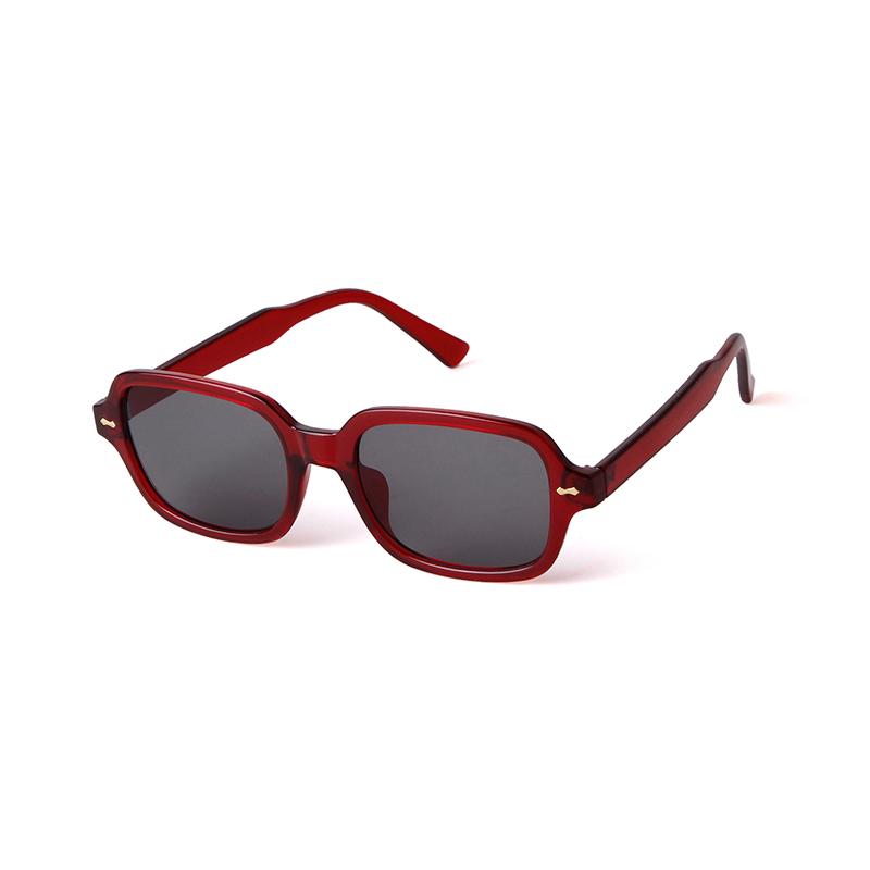 Vintage 90s Yellow Rectangle Sunglasses for Women Men Retro Square Sun Glasses with Rivets Designer Fashion S2160M