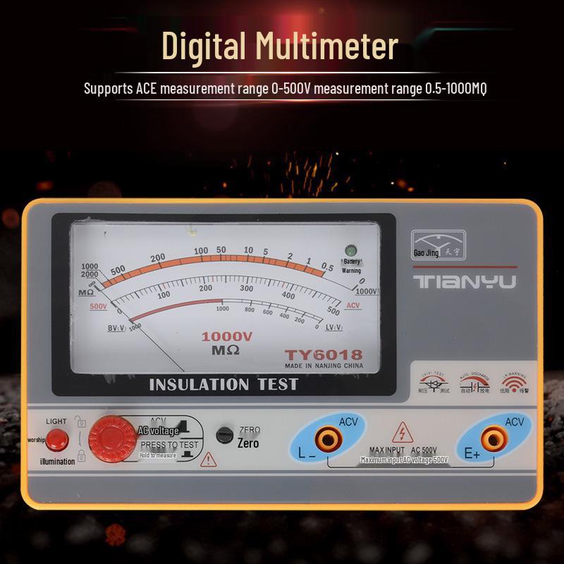 Tianyu TY6018 High Precision Insulation Resistance Tester 500V/1000V