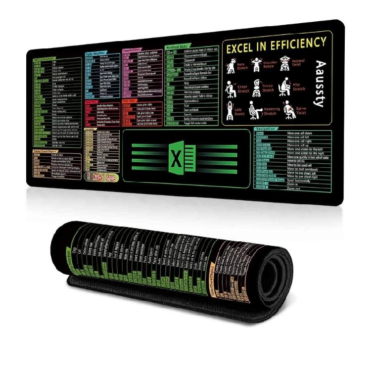 

Excels Shortcut Extra Large Desk Mats for Office and Gaming Use with NonSlip Base and Easy to Clean Surfaces