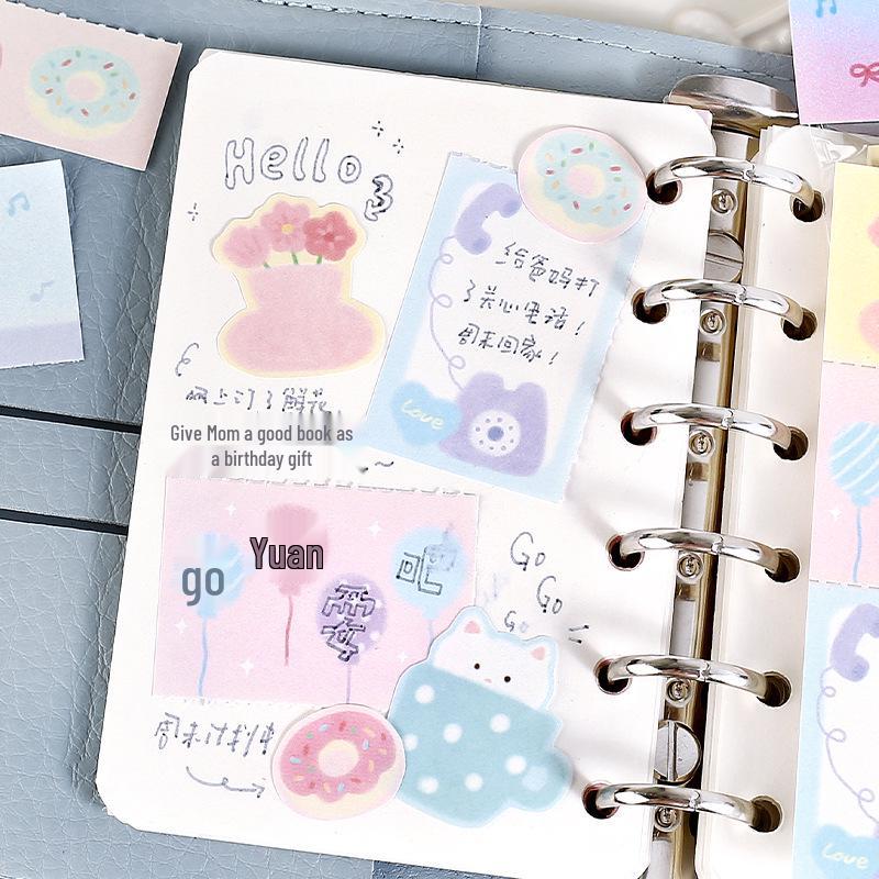 Patchwork Sticky Notes: Fresh Pattern Diary Series - Student Memo