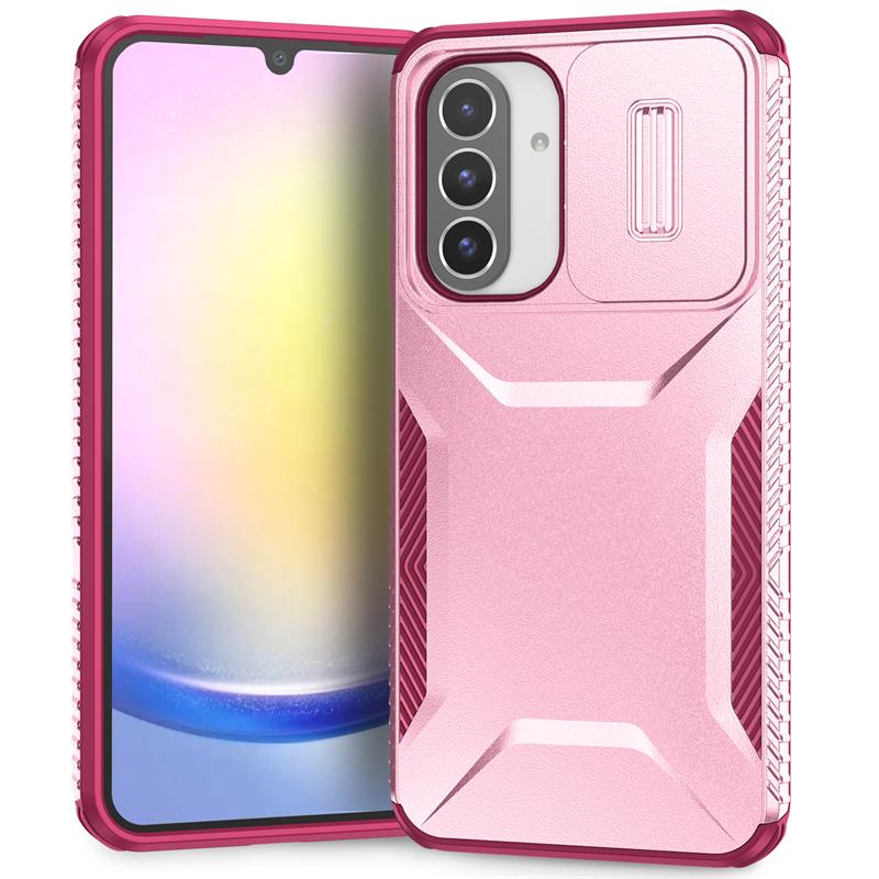 Coque Blindée Hybride Résistante aux Chocs Pour Samsung Galaxy A14 A34 A54 A15 A25 A35 A55 A16 A26 A36 A56 A37 A57 Fenêtre Coulissante Push Cover Arrière