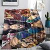 1PC Attack On Titan Print Flannel Blanket, High Quality All Seasons, Home Decor, Warmth and Comfort, Perfect for Christmas Gifts