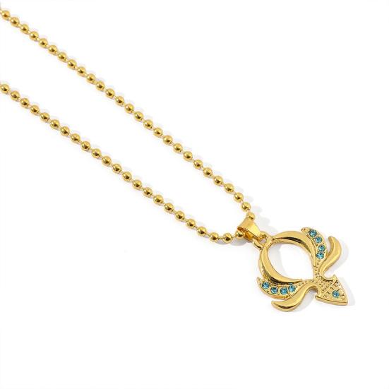 Genshin Impact Chain Rhinestone Inlay Cartoon Game Pendant Golden Color Bead Chain Dress-Up Accessories