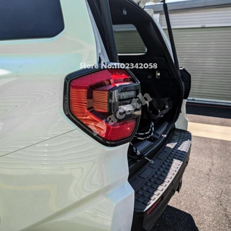 For Toyota 4Runner TRD Sport 2025 2026 ABS Black CarbonFiber Rear Light Cover Trim Taillights Lamp Protector Frame Accessories