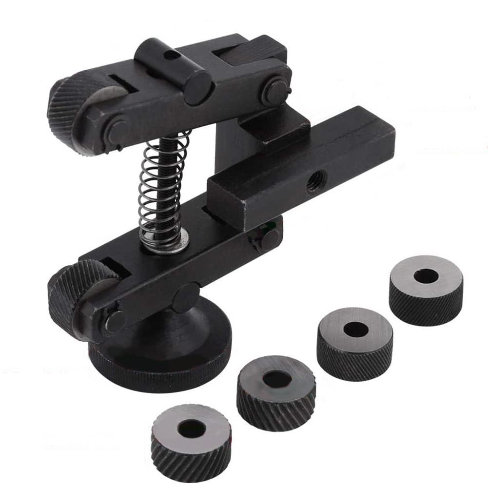 1 Pcs Knurling Knurler Tool Holder Linear Knurl Tool Lathe Adjustable Shank with Wheel