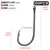 100pcs High Carbon Steel 1#-6/0# Fishing  Hook Single Barbed Hook Fishing Accessories