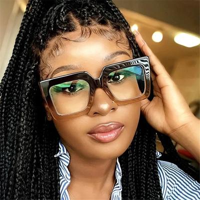 Oversized Square Women's Glasses Frames Transparent New Fashion Black Optical Lenses Female Eyeglasses Luxury Big Eyewear