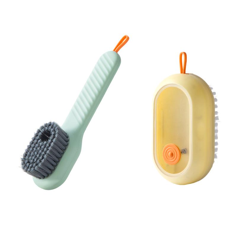 Automatic Liquid Dispensing Long-Handled Shoe Brush with Soft Bristles for Multi-Purpose Cleaning
