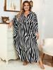 EDOLYNSA Schicker gestreifter Kaftan Strandkleid Damen Homewear übergroßer Kaftan frisches Kleid frisches Kleid Hausmantel Q1297