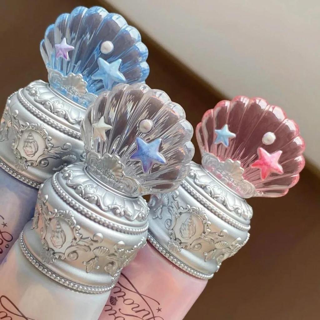 Flower Knows Shell's Jewel Radiance Primer Aydınlatıcı Uzun Süre Kalıcı Makyaj Bazı Nemlendirici Pütürlenmeyen Vegan Hayvanlar Üzerinde Denenmemiş