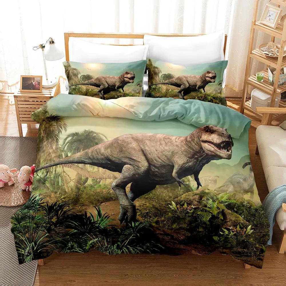 Bedding Set Adults Children Winter Duvet Cover Sets Kids,twin Full Queen King Bedroom Set 3D Dinosaur Housse De Couette