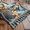American Retro Yarn-Dyed Tropical Rainforest Jacquard Table Runner with Tassels