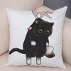 Cute Cartoon Cat Cushion Cover Decor Funny Lovely Pet Animal Print Pillowcase for Sofa Home Car Soft Plush Pillow Case xcm