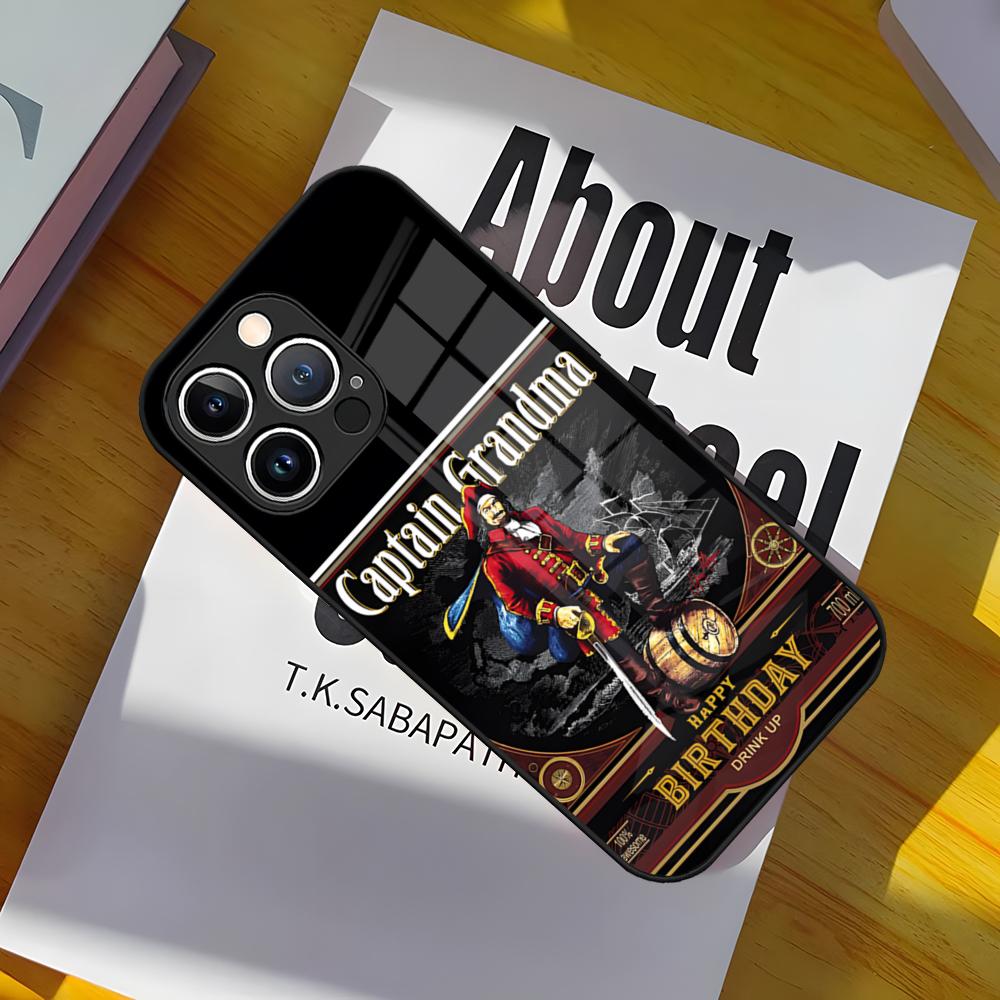 

Luxury Rum C_Captain Morgan Phone Case Glass Cover For IPhone 17 15 Pro Max 14 Pro 16 12 11 13 Mini X XR XS 8 7 Plus SE iPhone11Pro