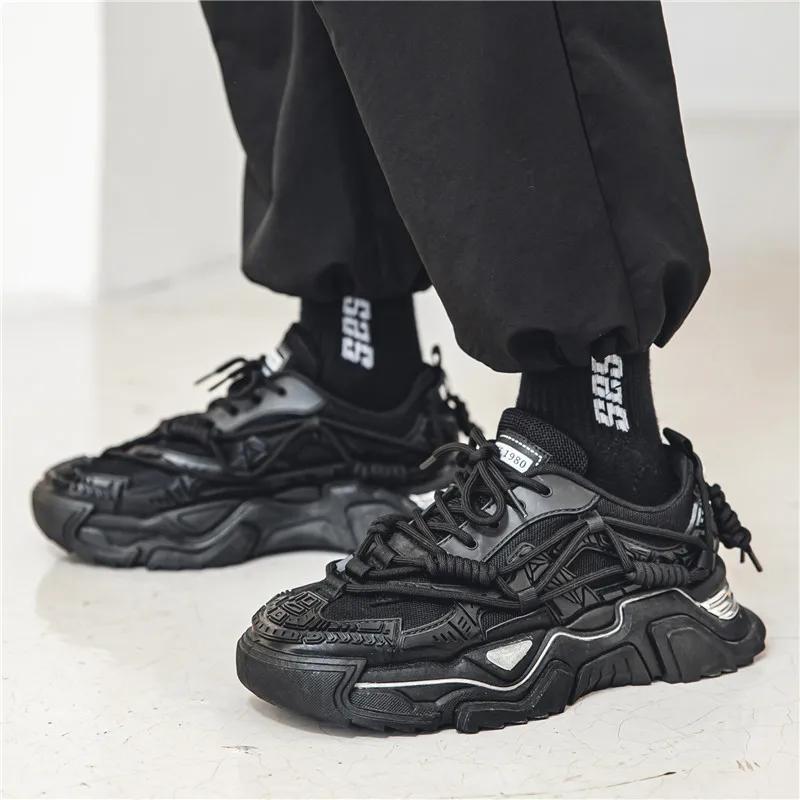 Platform Men Shoes Fashion Clunky Sneakers Casual Breathable Sports Dad Shoes Male Fitness Footwear Comfortable