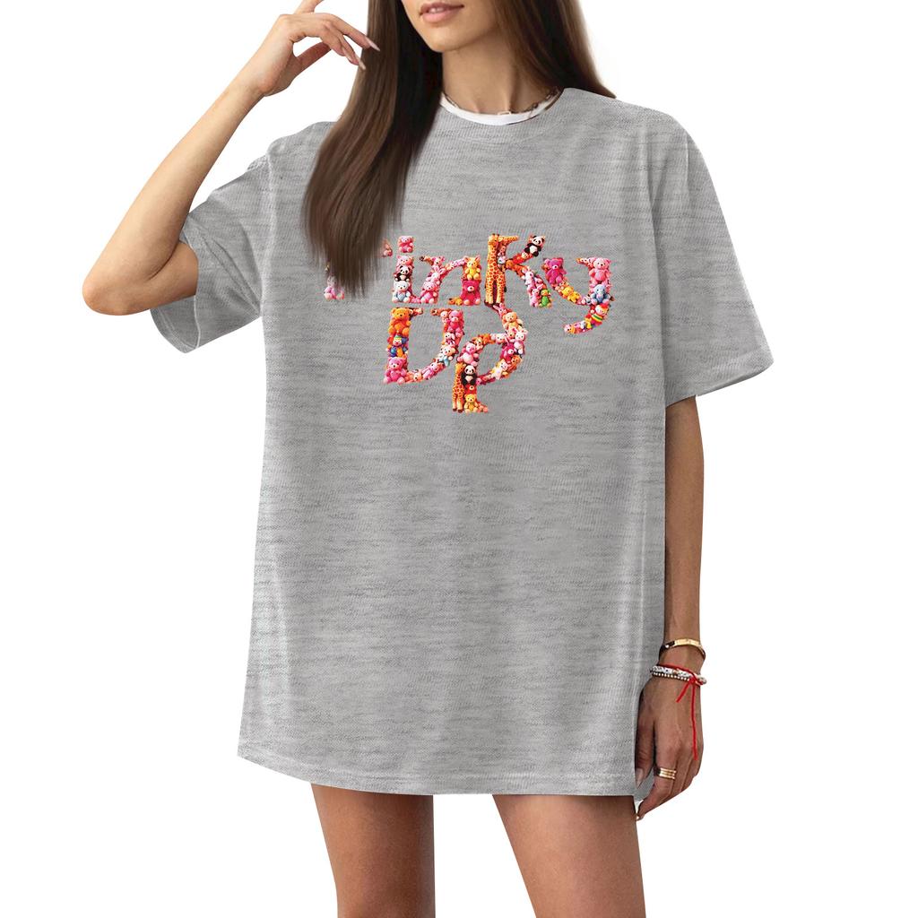 Women's Casual Letter Print Short-sleeved Top T-shirt