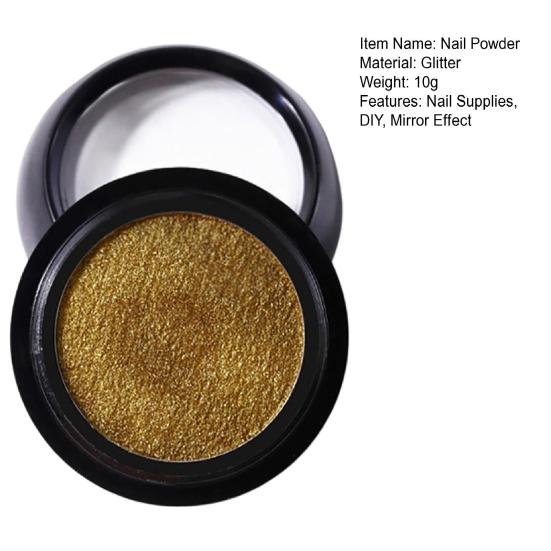 10G Mirror Effect Chrome Nail Powder Metallic Holographic Dip Nail Art Pigment Powder DIY Gel Acrylic Manicure Glitter Dust Decoration
