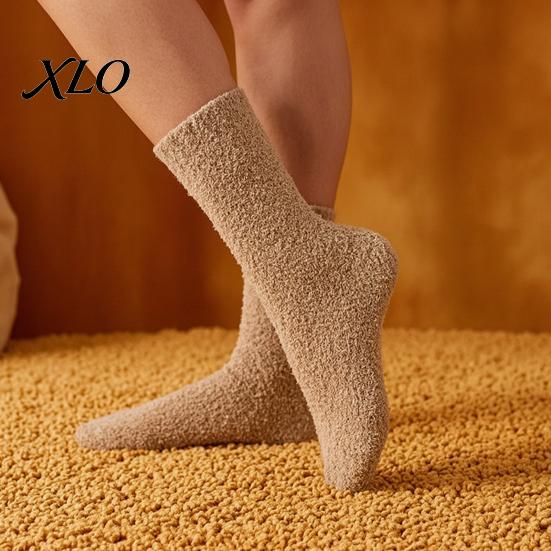 Cozy Gift Socks for Women Coral Fleece Crew Women, Thickened Non-slip Warm Socks, Fuzzy Comfortable Loungewear Winter House Soft Plush Thermal Mittens