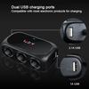 Dual USB Port 3 Way Auto Car Lighter Splitter DC 5V 1A+2.1A USB LED Car Fast Charger Adapter For All Phone PC Ipad Mp3